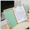 A Picture of product UNV-10407 Universal® Six-Section Classification Folders Heavy-Duty Pressboard Cover, 2 Dividers, 6 Fasteners, Letter Size, Light Green, 20/Box