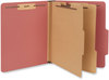 A Picture of product UNV-10408 Universal® Six-Section Classification Folders Heavy-Duty Pressboard Cover, 2 Dividers, 6 Fasteners, Letter Size, Brick Red, 20/Box