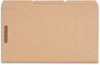 A Picture of product UNV-10412 Universal® Reinforced Top Tab Fastener Folders 0.75" Expansion, 2 Fasteners, Legal Size, Brown Kraft Exterior, 50/Box