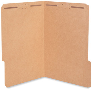 Universal® Reinforced Top Tab Fastener Folders 0.75" Expansion, 2 Fasteners, Legal Size, Brown Kraft Exterior, 50/Box