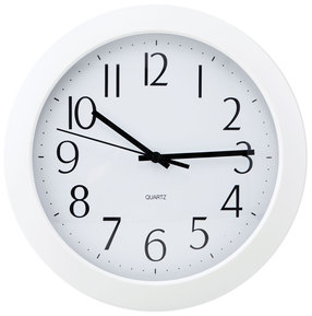 Universal® Whisper Quiet Clock 12" Overall Diameter, White Case, 1 AA (sold separately)