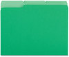 A Picture of product UNV-10502 Universal® Deluxe Colored Top Tab File Folders 1/3-Cut Tabs: Assorted, Letter Size, Green/Light Green, 100/Box