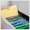 A Picture of product UNV-10504 Universal® Deluxe Colored Top Tab File Folders 1/3-Cut Tabs: Assorted, Letter Size, Yellow/Light Yellow, 100/Box