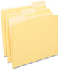 A Picture of product UNV-10504 Universal® Deluxe Colored Top Tab File Folders 1/3-Cut Tabs: Assorted, Letter Size, Yellow/Light Yellow, 100/Box