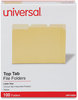 A Picture of product UNV-10504 Universal® Deluxe Colored Top Tab File Folders 1/3-Cut Tabs: Assorted, Letter Size, Yellow/Light Yellow, 100/Box