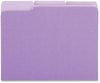 A Picture of product UNV-10505 Universal® Deluxe Colored Top Tab File Folders 1/3-Cut Tabs: Assorted, Letter Size, Violet/Light Violet, 100/Box