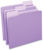 A Picture of product UNV-10505 Universal® Deluxe Colored Top Tab File Folders 1/3-Cut Tabs: Assorted, Letter Size, Violet/Light Violet, 100/Box