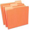 A Picture of product UNV-10507 Universal® Deluxe Colored Top Tab File Folders 1/3-Cut Tabs: Assorted, Letter Size, Orange/Light Orange, 100/Box