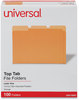 A Picture of product UNV-10507 Universal® Deluxe Colored Top Tab File Folders 1/3-Cut Tabs: Assorted, Letter Size, Orange/Light Orange, 100/Box