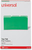 A Picture of product UNV-10522 Universal® Deluxe Colored Top Tab File Folders 1/3-Cut Tabs: Assorted, Legal Size, Bright Green/Light Green, 100/Box