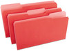 A Picture of product UNV-10523 Universal® Deluxe Colored Top Tab File Folders 1/3-Cut Tabs: Assorted, Legal Size, Red/Light Red, 100/Box