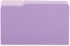 A Picture of product UNV-10525 Universal® Deluxe Colored Top Tab File Folders 1/3-Cut Tabs: Assorted, Legal Size, Violet/Light Violet, 100/Box