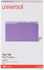 A Picture of product UNV-10525 Universal® Deluxe Colored Top Tab File Folders 1/3-Cut Tabs: Assorted, Legal Size, Violet/Light Violet, 100/Box