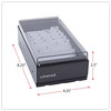 A Picture of product UNV-10601 Universal® High-Capacity Business Card File Holds 600 2 x 3.5 Cards, 4.25 8.25 2.5, Metal/Plastic, Black