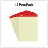 A Picture of product UNV-10630 Universal® Perforated Ruled Writing Pads Wide/Legal Rule, Red Headband, 50 Canary-Yellow 8.5 x 11.75 Sheets, Dozen