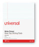 A Picture of product UNV-11000 Universal® Glue Top Pads Wide/Legal Rule, 50 White 8.5 x 11 Sheets, Dozen