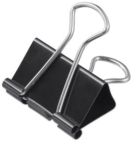 Universal® Binder Clips with Storage Tub, Mini, Black/Silver, 60/Pack
