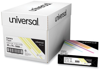 Universal® Deluxe Colored Paper 20 lb Bond Weight, 8.5 x 11, Canary, 500/Ream