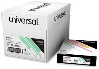 Universal® Deluxe Colored Paper 20 lb Bond Weight, 8.5 x 11, Green, 500/Ream
