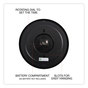 A Picture of product UNV-11381 Universal® Indoor/Outdoor Round Wall Clock 13.5" Overall Diameter, Black Case, 1 AA (sold separately)