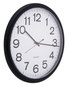 A Picture of product UNV-11641 Universal® Round Wall Clock 13.5" Overall Diameter, Black Case, 1 AA (sold separately)