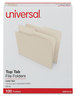 A Picture of product UNV-12112 Universal® Top Tab File Folders 1/2-Cut Tabs: Assorted, Letter Size, 0.75" Expansion, Manila, 100/Box