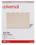 A Picture of product UNV-12115 Universal® Top Tab File Folders 1/5-Cut Tabs: Assorted, Letter Size, 0.75" Expansion, Manila, 100/Box