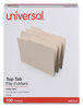 A Picture of product UNV-12121 Universal® Top Tab File Folders 1/3-Cut Tabs: Left Position, Letter Size, 0.75" Expansion, Manila, 100/Box