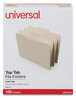 A Picture of product UNV-12122 Universal® Top Tab File Folders 1/3-Cut Tabs: Center Position, Letter Size, 0.75" Expansion, Manila, 100/Box