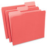 A Picture of product UNV-12303 Universal® Interior File Folders 1/3-Cut Tabs: Assorted, Letter Size, 11-pt Stock, Red, 100/Box