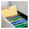 A Picture of product UNV-12304 Universal® Interior File Folders 1/3-Cut Tabs: Assorted, Letter Size, 11-pt Stock, Yellow, 100/Box