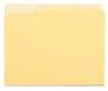 A Picture of product UNV-12304 Universal® Interior File Folders 1/3-Cut Tabs: Assorted, Letter Size, 11-pt Stock, Yellow, 100/Box