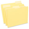 A Picture of product UNV-12304 Universal® Interior File Folders 1/3-Cut Tabs: Assorted, Letter Size, 11-pt Stock, Yellow, 100/Box