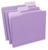 A Picture of product UNV-12305 Universal® Interior File Folders 1/3-Cut Tabs: Assorted, Letter Size, 11-pt Stock, Violet, 100/Box