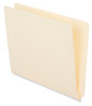 A Picture of product UNV-13300 Universal® Deluxe Reinforced End Tab Folders 9" High Front, Straight Tabs, Letter Size, 0.75" Expansion, Manila, 100/Box