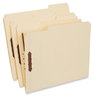 A Picture of product UNV-13420 Universal® Deluxe Reinforced Top Tab Fastener Folders 0.75" Expansion, 2 Fasteners, Letter Size, Manila Exterior, 50/Box