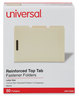 A Picture of product UNV-13420 Universal® Deluxe Reinforced Top Tab Fastener Folders 0.75" Expansion, 2 Fasteners, Letter Size, Manila Exterior, 50/Box