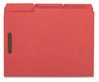 A Picture of product UNV-13523 Universal® Deluxe Reinforced Top Tab Fastener Folders 0.75" Expansion, 2 Fasteners, Letter Size, Red Exterior, 50/Box