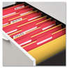 A Picture of product UNV-13527 Universal® Deluxe Reinforced Top Tab Fastener Folders 0.75" Expansion, 2 Fasteners, Legal Size, Red Exterior, 50/Box