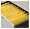 A Picture of product UNV-13528 Universal® Deluxe Reinforced Top Tab Fastener Folders 0.75" Expansion, 2 Fasteners, Legal Size, Yellow Exterior, 50/Box