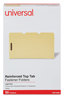 A Picture of product UNV-13528 Universal® Deluxe Reinforced Top Tab Fastener Folders 0.75" Expansion, 2 Fasteners, Legal Size, Yellow Exterior, 50/Box