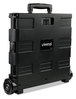 A Picture of product UNV-14110 Universal® Collapsible Mobile Storage Crate Plastic, 18.25 x 15 to 39.37, Black