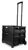 A Picture of product UNV-14110 Universal® Collapsible Mobile Storage Crate Plastic, 18.25 x 15 to 39.37, Black