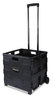 A Picture of product UNV-14110 Universal® Collapsible Mobile Storage Crate Plastic, 18.25 x 15 to 39.37, Black