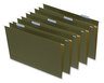 A Picture of product UNV-14152 Universal® Box Bottom Hanging File Folders 2" Capacity, Legal Size, 1/5-Cut Tabs, Standard Green, 25/Box