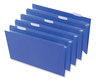 A Picture of product UNV-14216 Universal® Deluxe Bright Color Hanging File Folders Legal Size, 1/5-Cut Tabs, Blue, 25/Box