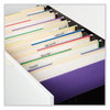 A Picture of product UNV-14220 Universal® Deluxe Bright Color Hanging File Folders Legal Size, 1/5-Cut Tabs, Violet, 25/Box