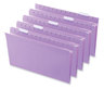 A Picture of product UNV-14220 Universal® Deluxe Bright Color Hanging File Folders Legal Size, 1/5-Cut Tabs, Violet, 25/Box