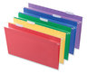 A Picture of product UNV-14221 Universal® Deluxe Bright Color Hanging File Folders Legal Size, 1/5-Cut Tabs, Assorted Colors, 25/Box