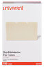 A Picture of product UNV-15213 Universal® Interior File Folders 1/3-Cut Tabs: Assorted, Legal Size, 9.5-pt Manila, 100/Box